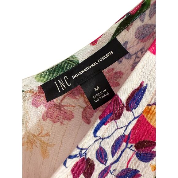 I.N.C. International Concepts Floral V-Neck Maxi Dress M Colorful Boho Hawaiian - Picture 2 of 10